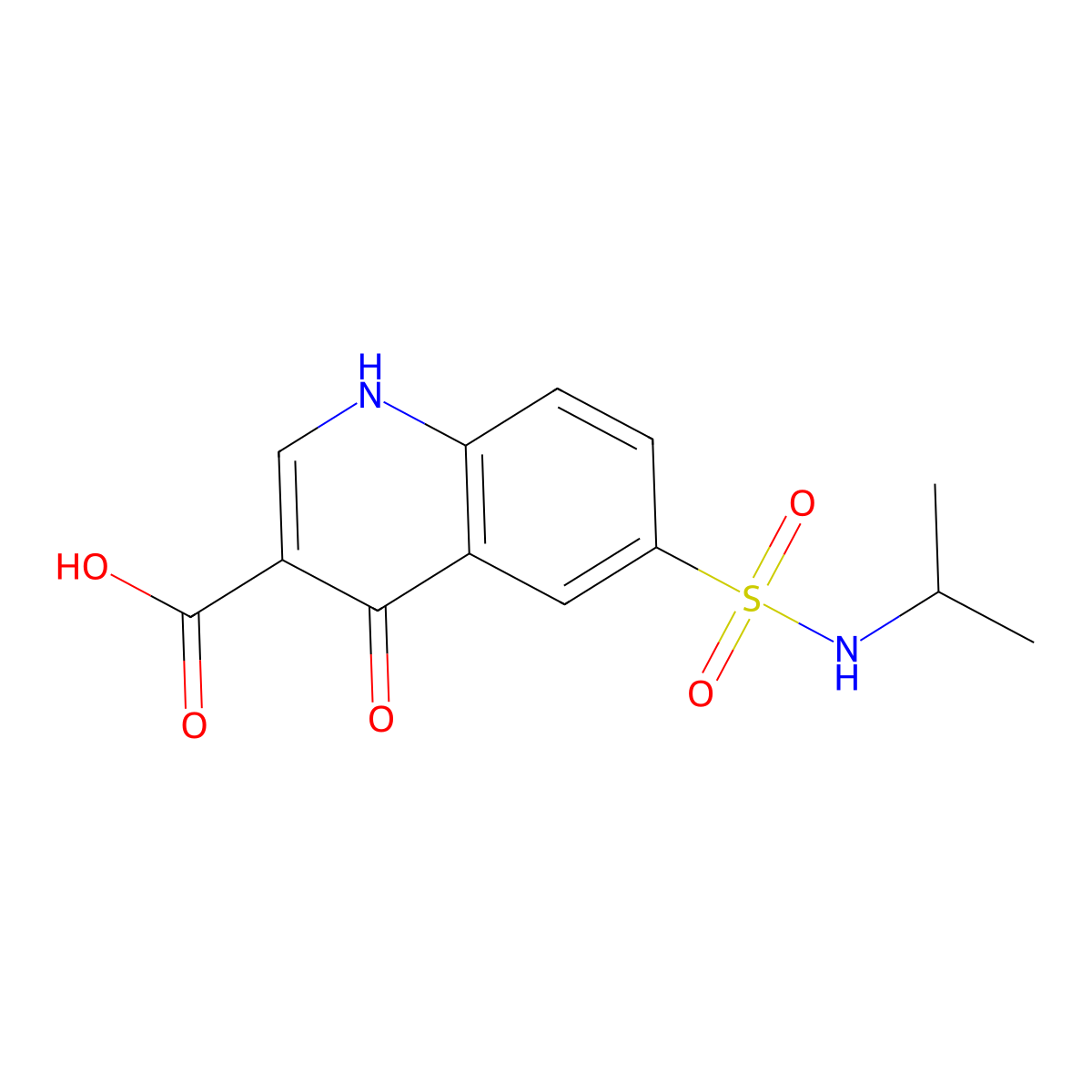 6-[(Isopropylamino)sulfonyl]-4-oxo-1,4-dihydroquinoline-3-carboxylic acid molecular structure, CAS 1242885-48-8