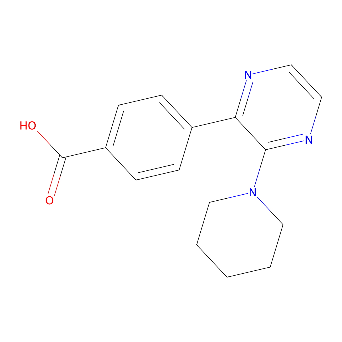 4-(3-Piperidin-1-ylpyrazin-2-yl)benzoic acid molecular structure, CAS 1242885-53-5