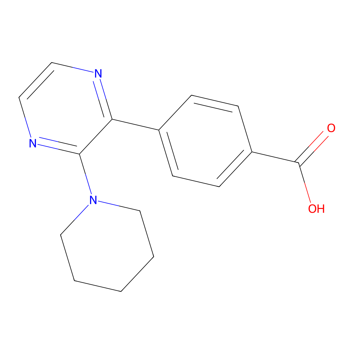 4-(3-Piperidin-1-ylpyrazin-2-yl)benzoic acid molecular structure, CAS 1242885-53-5