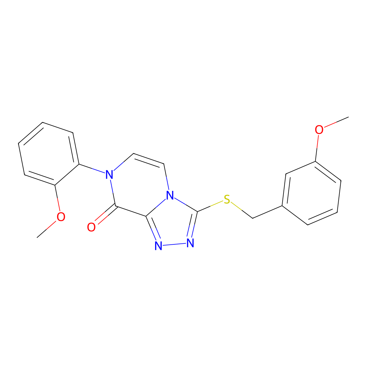 3-((3-methoxybenzyl)thio)-7-(2-methoxyphenyl)-[1,2,4]triazolo[4,3-a]pyrazin-8(7H)-one molecular structure, CAS 1242885-66-0