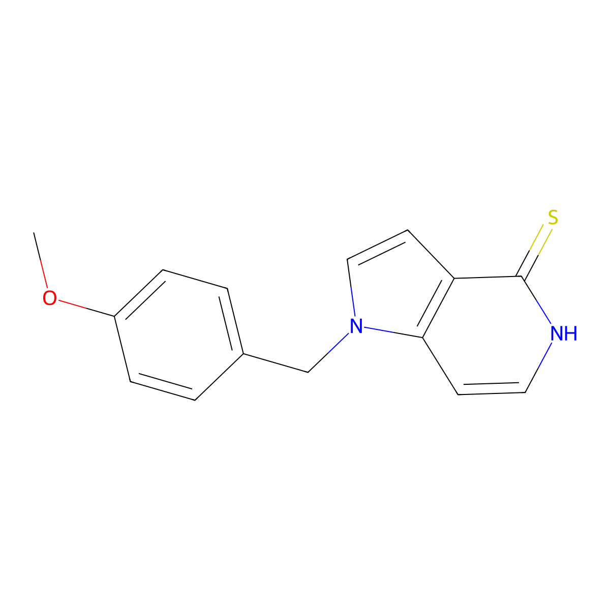 1-(4-Methoxybenzyl)-1,5-dihydro-4H-pyrrolo[3,2-c]pyridine-4-thione molecular structure, CAS 1242885-84-2