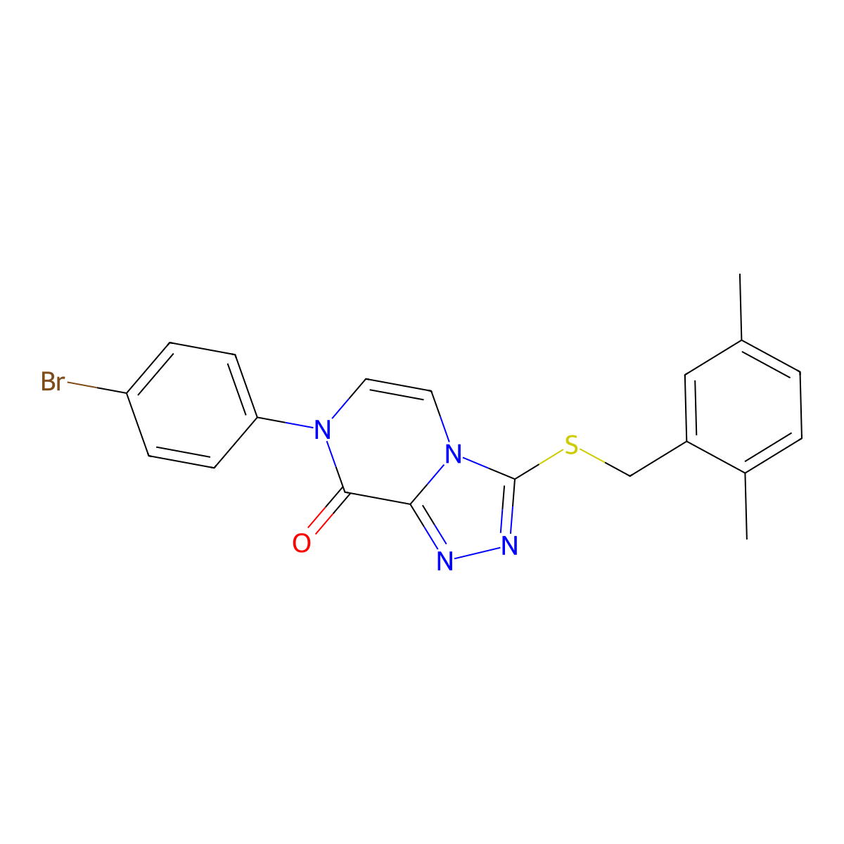 7-(4-bromophenyl)-3-((2,5-dimethylbenzyl)thio)-[1,2,4]triazolo[4,3-a]pyrazin-8(7H)-one molecular structure, CAS 1242886-11-8