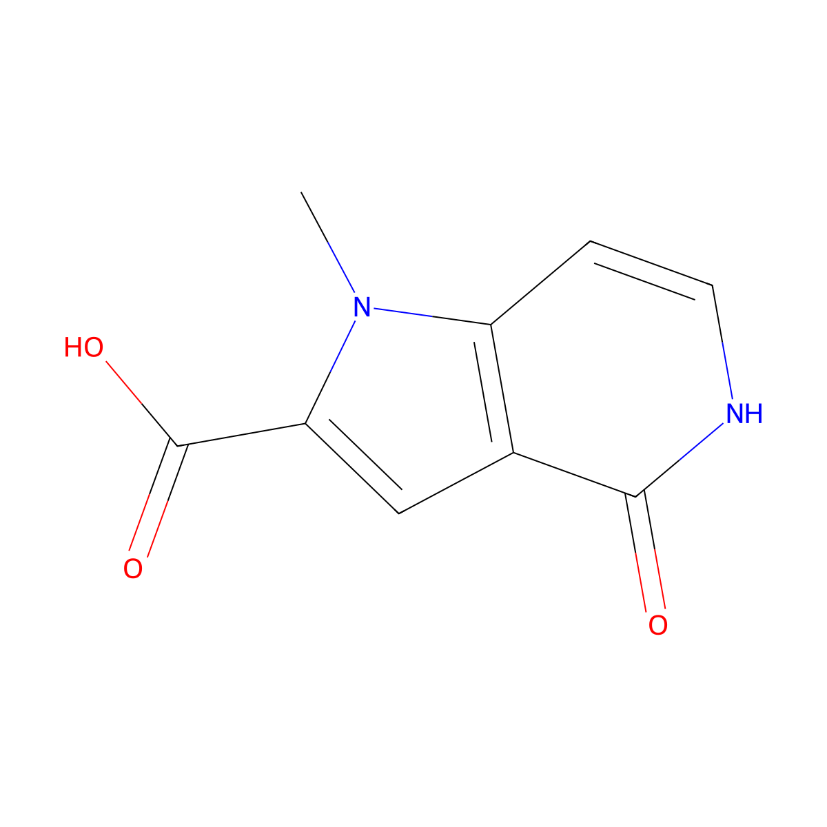 1-Methyl-4-oxo-4,5-dihydro-1H-pyrrolo[3,2-c]pyridine-2-carboxylic acid molecular structure, CAS 1242886-32-3