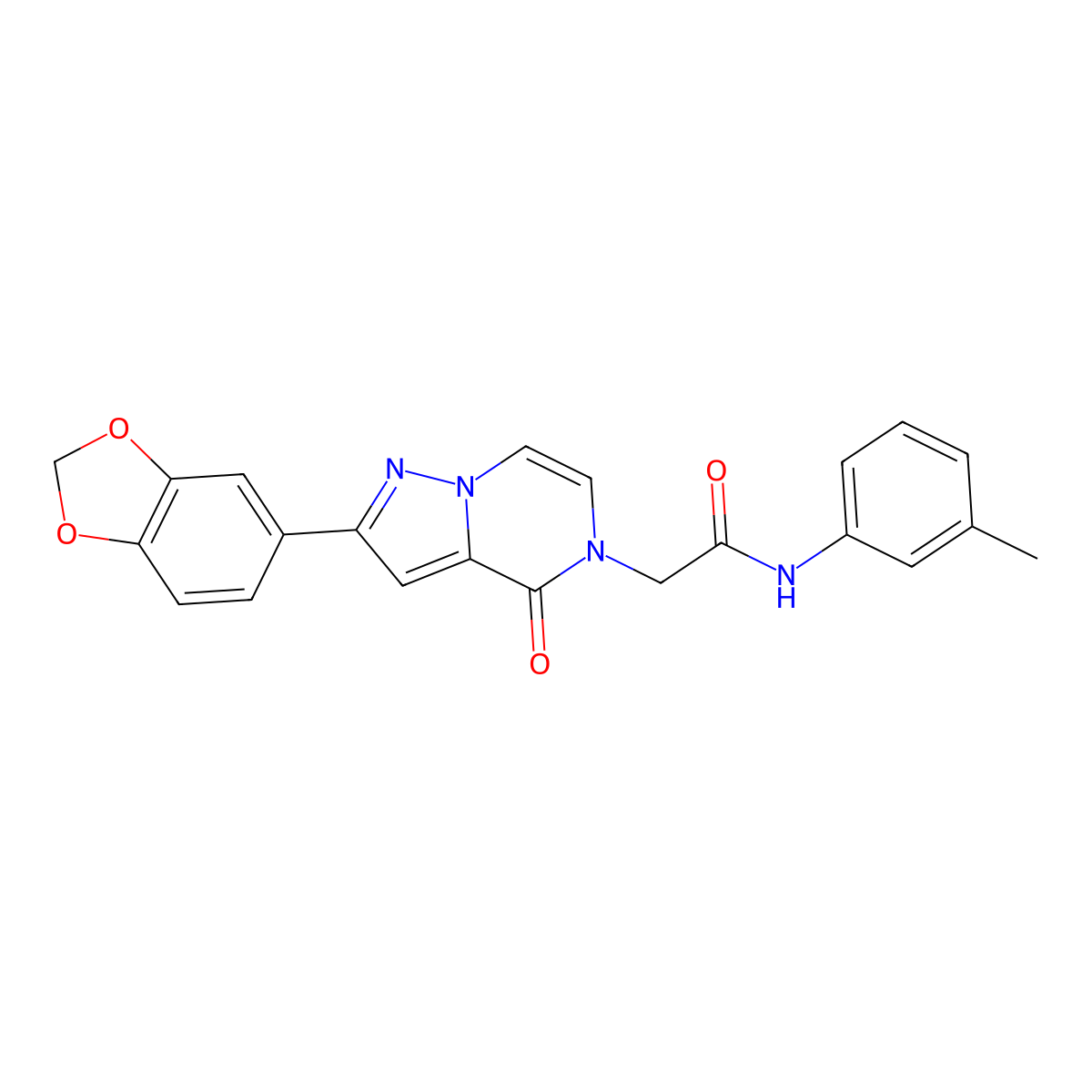 2-[2-(1,3-benzodioxol-5-yl)-4-oxopyrazolo[1,5-a]pyrazin-5(4H)-yl]-N-(3-methylphenyl)acetamide molecular structure, CAS 1242888-34-1