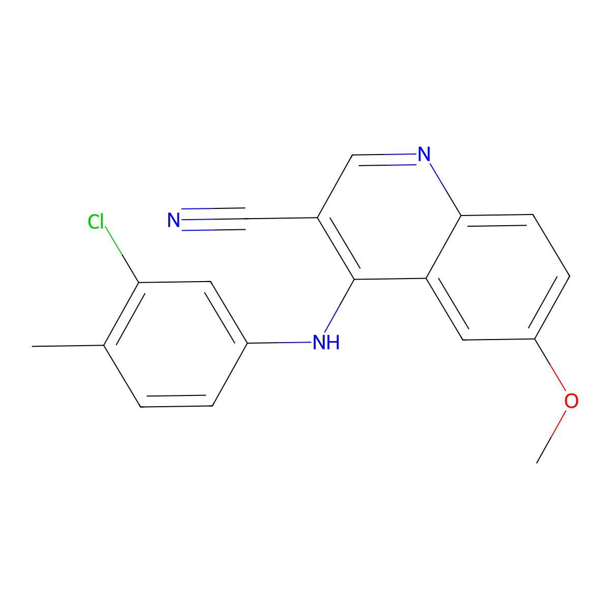 4-[(3-Chloro-4-methylphenyl)amino]-6-methoxyquinoline-3-carbonitrile molecular structure, CAS 1242889-08-2