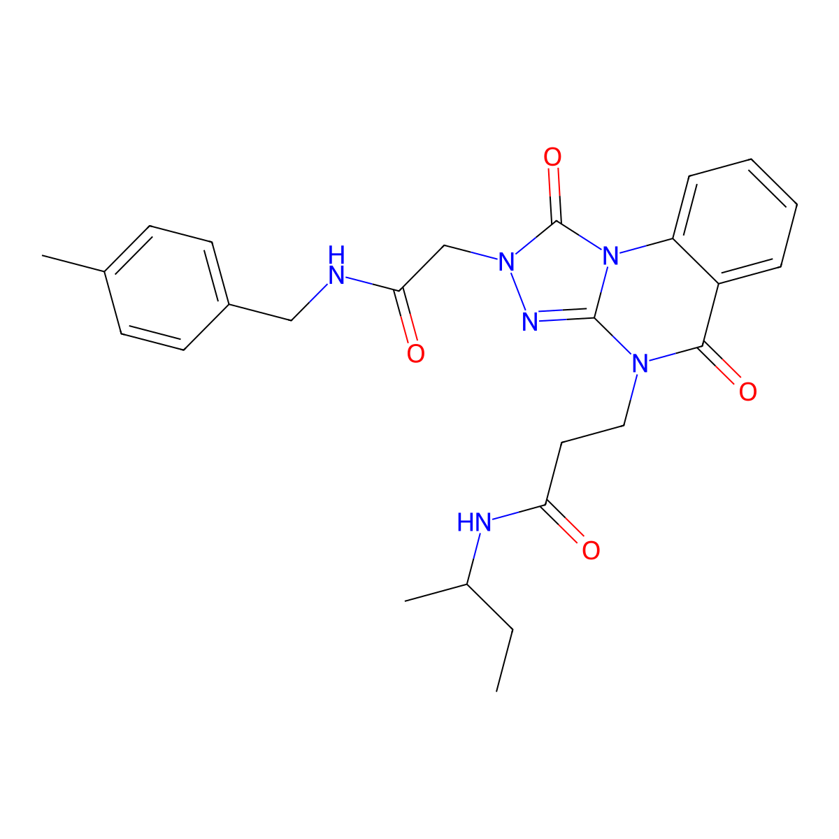 N-(butan-2-yl)-3-[2-({[(4-methylphenyl)methyl]carbamoyl}methyl)-1,5-dioxo-1H,2H,4H,5H-[1,2,4]triazolo[4,3-a]quinazolin-4-yl]propanamide molecular structure, CAS 1242891-55-9