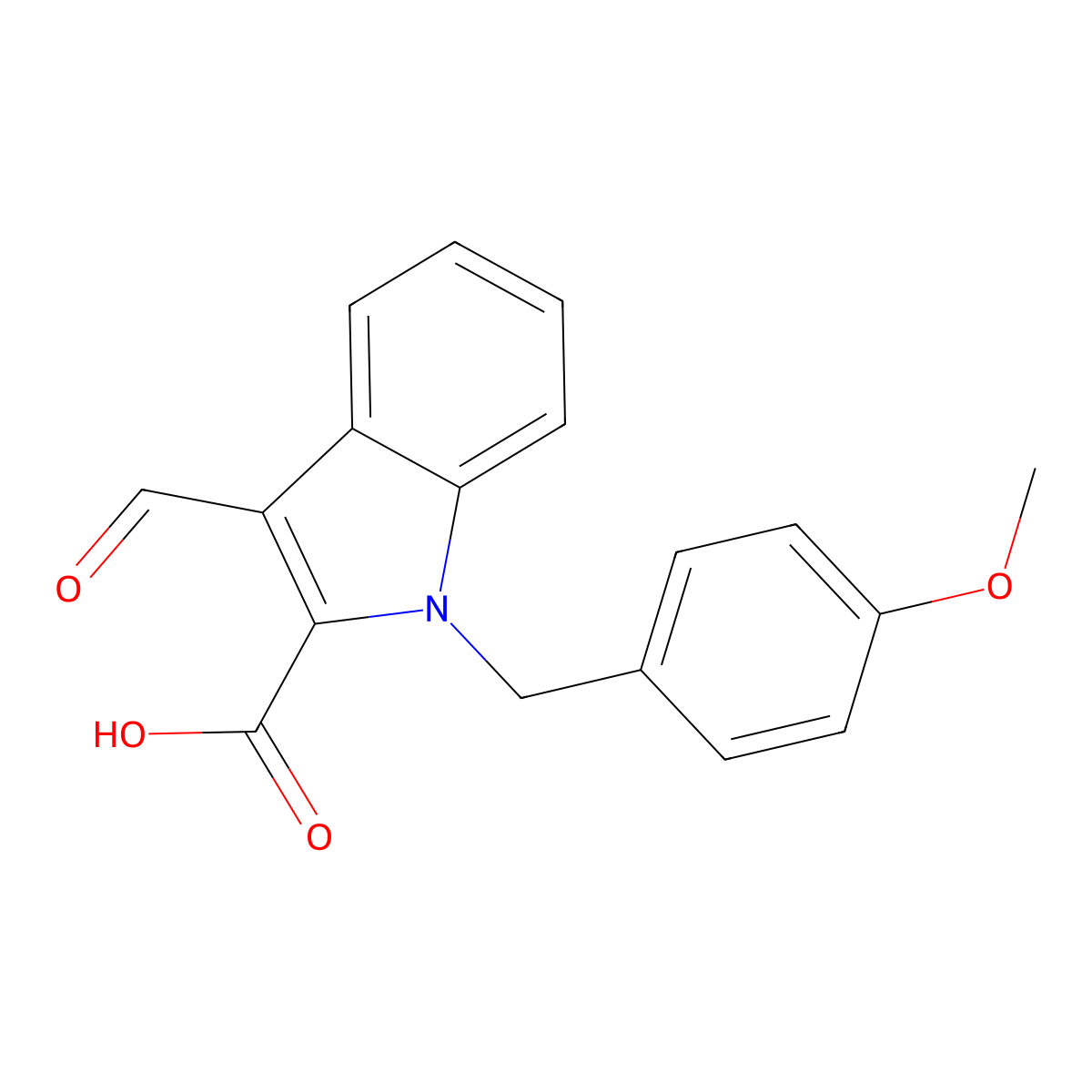 3-Formyl-1-(4-methoxybenzyl)-1H-indole-2-carboxylic acid molecular structure, CAS 1242891-83-3