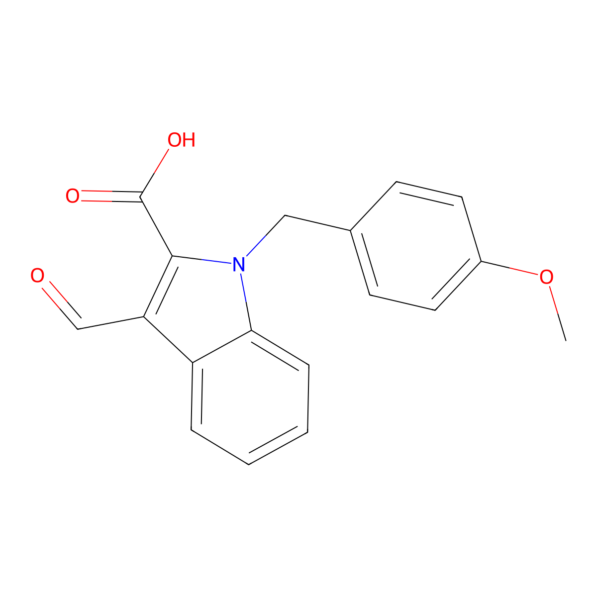 3-Formyl-1-(4-methoxybenzyl)-1H-indole-2-carboxylic acid molecular structure, CAS 1242891-83-3