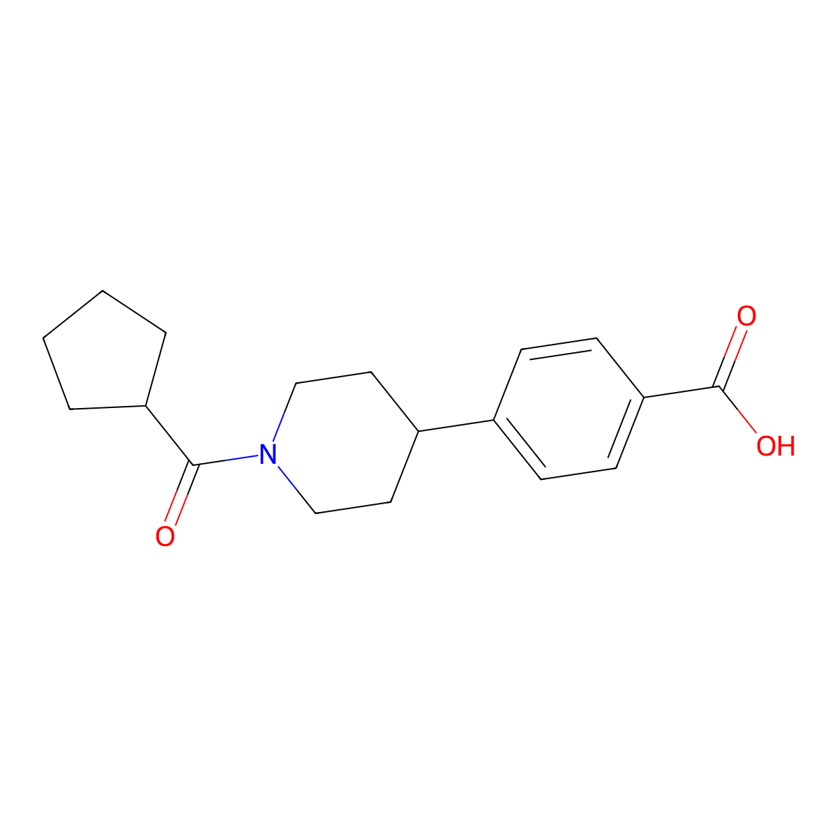 4-[1-(Cyclopentylcarbonyl)piperidin-4-yl]benzoic acid molecular structure, CAS 1242892-63-2