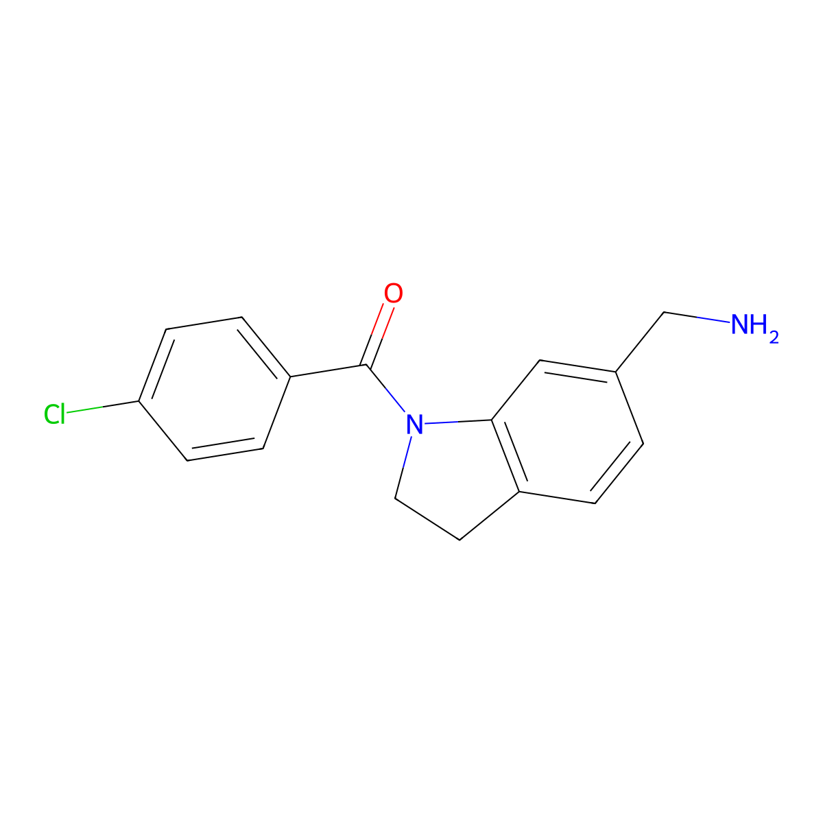 {[1-(4-Chlorobenzoyl)-2,3-dihydro-1H-indol-6-yl]methyl}amine molecular structure, CAS 1242894-40-1