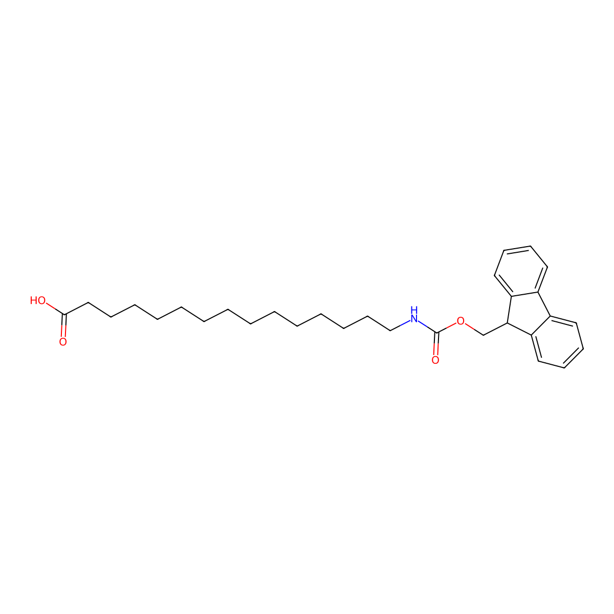 N-Fmoc-15-aminopentadecanoic acid molecular structure, CAS 1242895-96-0