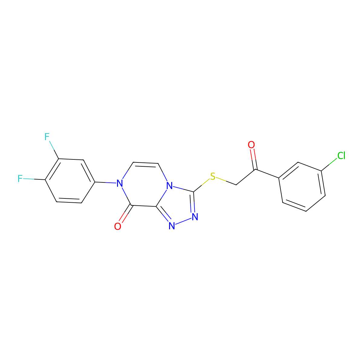 3-((2-(3-chlorophenyl)-2-oxoethyl)thio)-7-(3,4-difluorophenyl)-[1,2,4]triazolo[4,3-a]pyrazin-8(7H)-one molecular structure, CAS 1242898-39-0