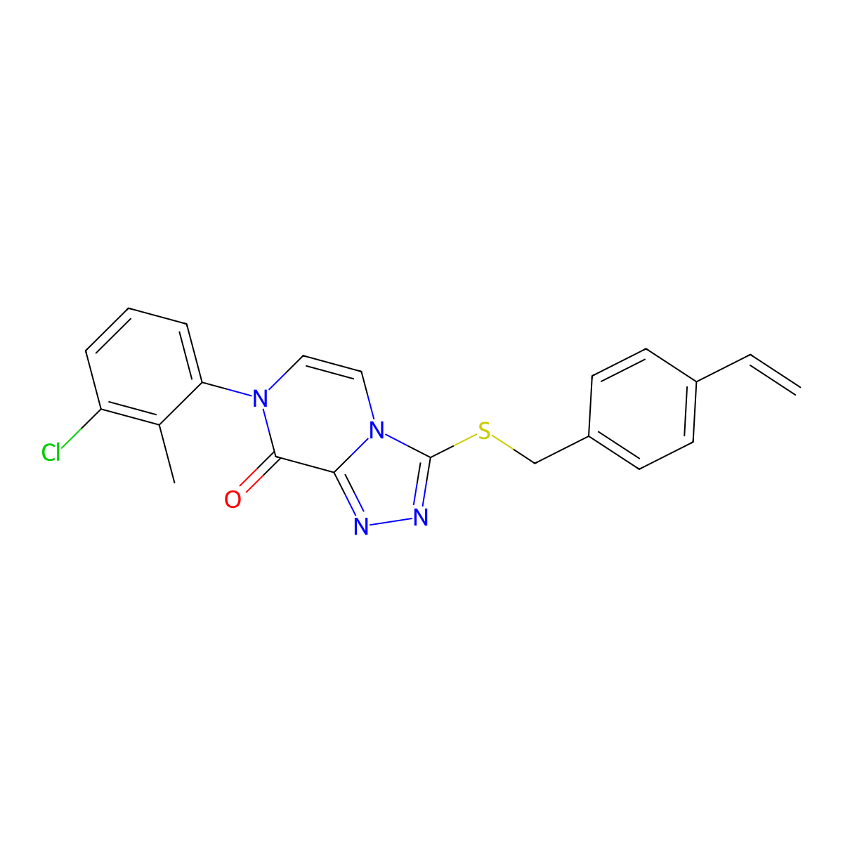 7-(3-chloro-2-methylphenyl)-3-((4-vinylbenzyl)thio)-[1,2,4]triazolo[4,3-a]pyrazin-8(7H)-one molecular structure, CAS 1242898-86-7