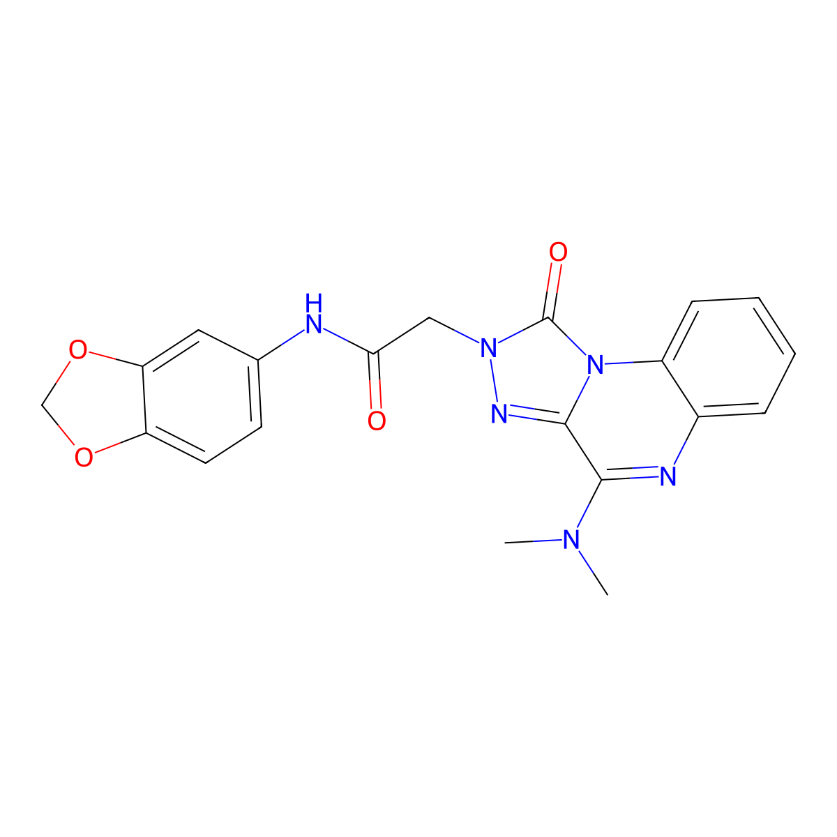 N-(benzo[d][1,3]dioxol-5-yl)-2-(4-(dimethylamino)-1-oxo-[1,2,4]triazolo[4,3-a]quinoxalin-2(1H)-yl)acetamide molecular structure, CAS 1242899-64-4
