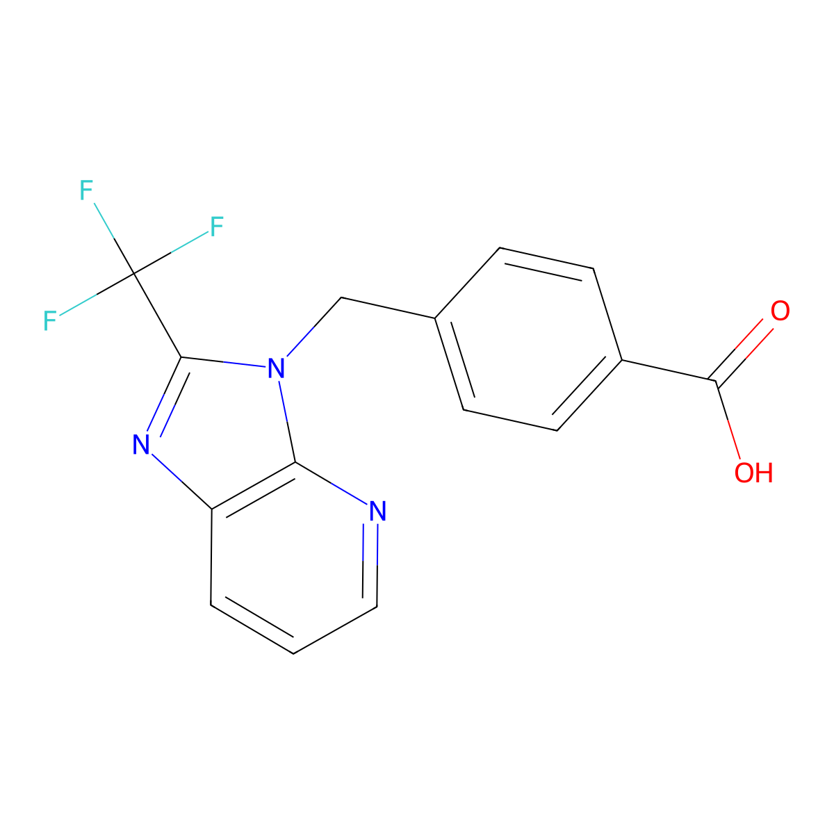 4-{[2-(Trifluoromethyl)-3H-imidazo[4,5-b]pyridin-3-yl]methyl}benzoic acid molecular structure, CAS 1242900-17-9
