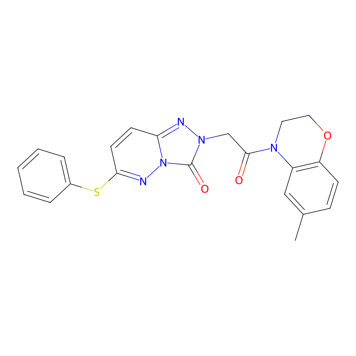 2-(2-(6-methyl-2H-benzo[b][1,4]oxazin-4(3H)-yl)-2-oxoethyl)-6-(phenylthio)-[1,2,4]triazolo[4,3-b]pyridazin-3(2H)-one molecular structure, CAS 1242900-95-3
