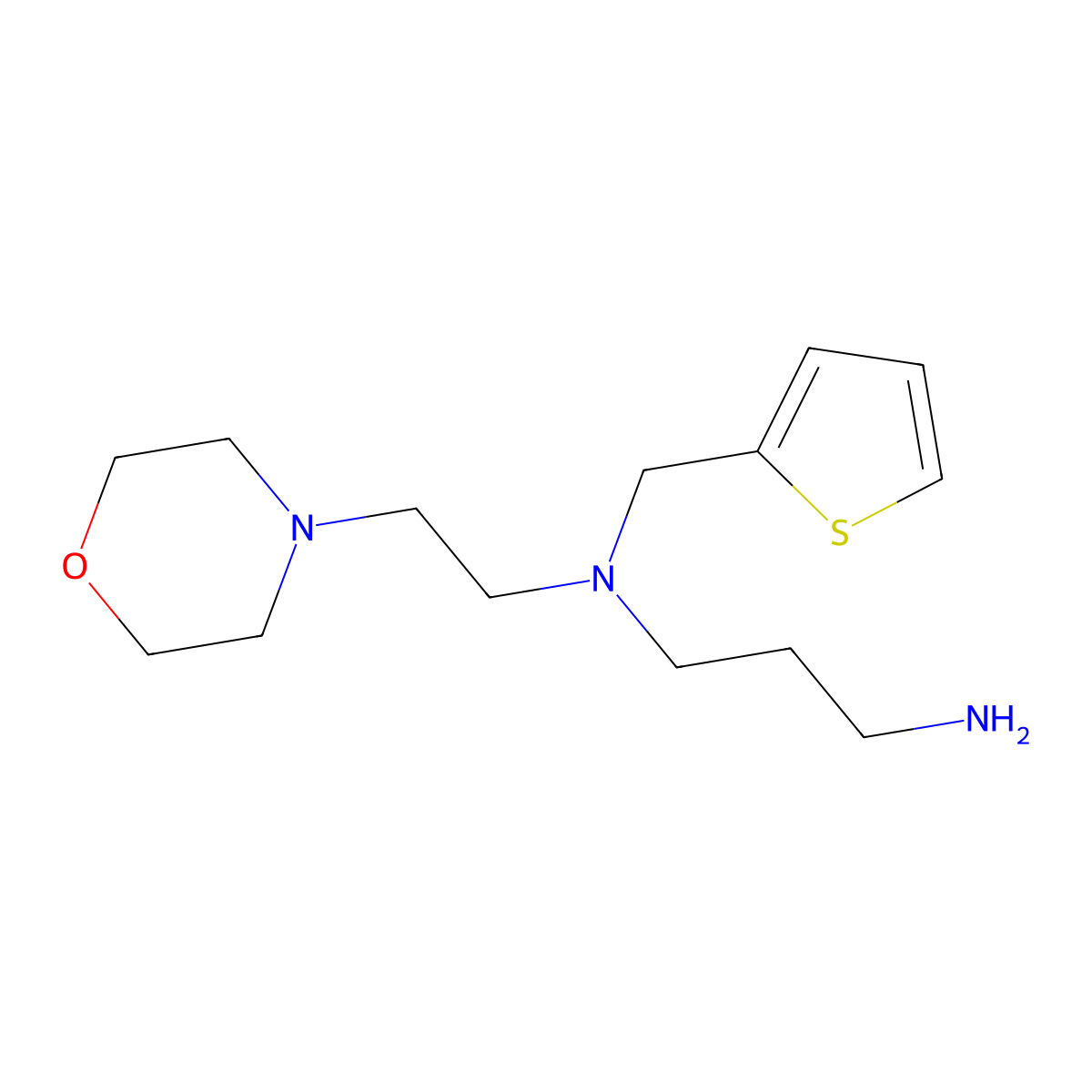 N-(2-Morpholin-4-ylethyl)-N-(2-thienylmethyl)propane-1,3-diamine molecular structure, CAS 1242901-53-6