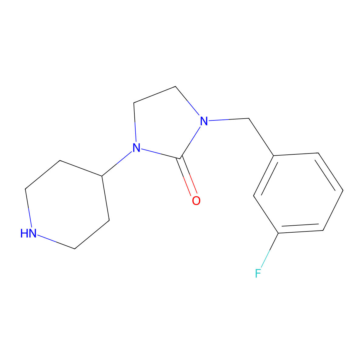 1-(3-Fluorobenzyl)-3-piperidin-4-ylimidazolidin-2-one molecular structure, CAS 1242902-54-0