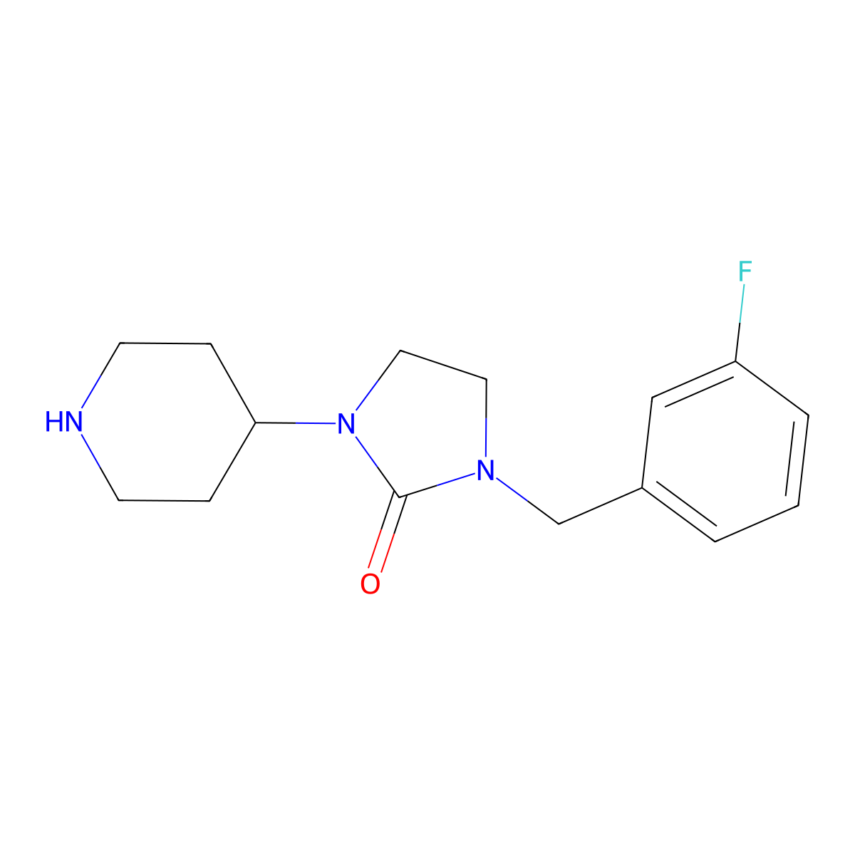 1-(3-Fluorobenzyl)-3-piperidin-4-ylimidazolidin-2-one molecular structure, CAS 1242902-54-0