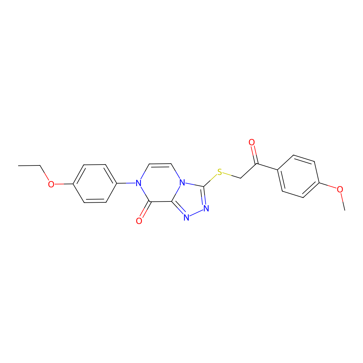 7-(4-ethoxyphenyl)-3-((2-(4-methoxyphenyl)-2-oxoethyl)thio)-[1,2,4]triazolo[4,3-a]pyrazin-8(7H)-one molecular structure, CAS 1242902-90-4