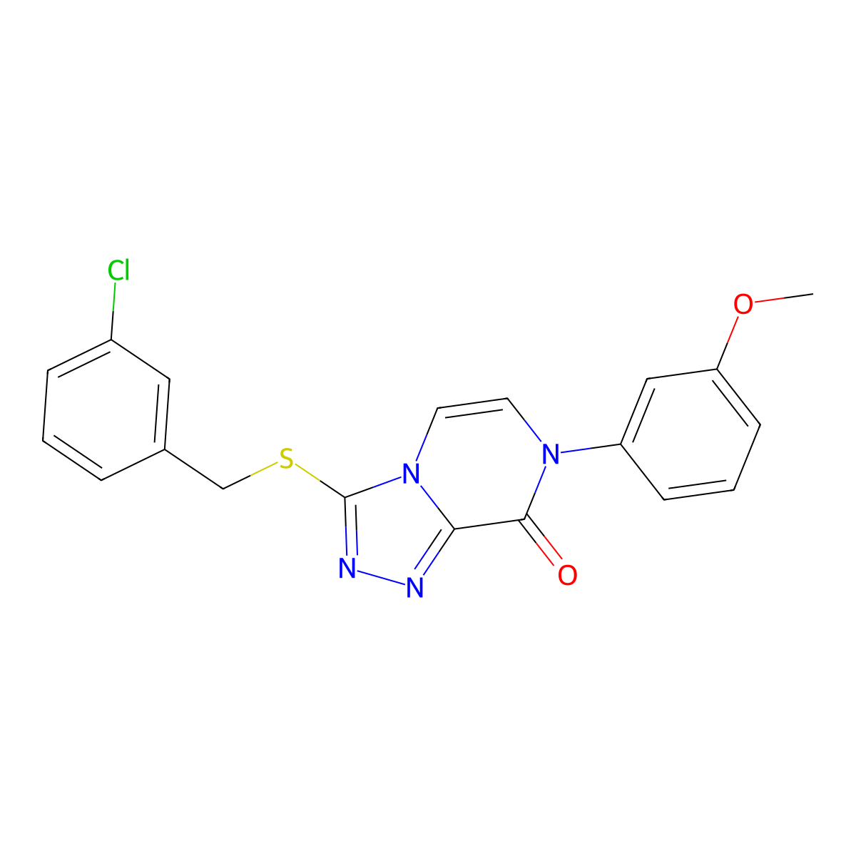 3-[(3-chlorobenzyl)thio]-7-(3-methoxyphenyl)[1,2,4]triazolo[4,3-a]pyrazin-8(7H)-one molecular structure, CAS 1242904-41-1