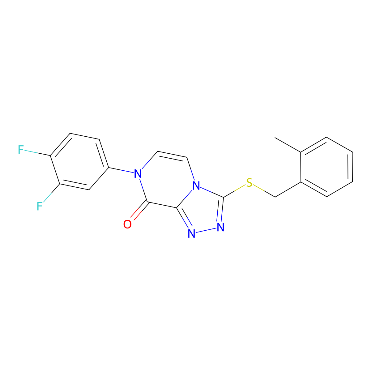 7-(3,4-difluorophenyl)-3-[(2-methylbenzyl)thio][1,2,4]triazolo[4,3-a]pyrazin-8(7H)-one molecular structure, CAS 1242905-45-8