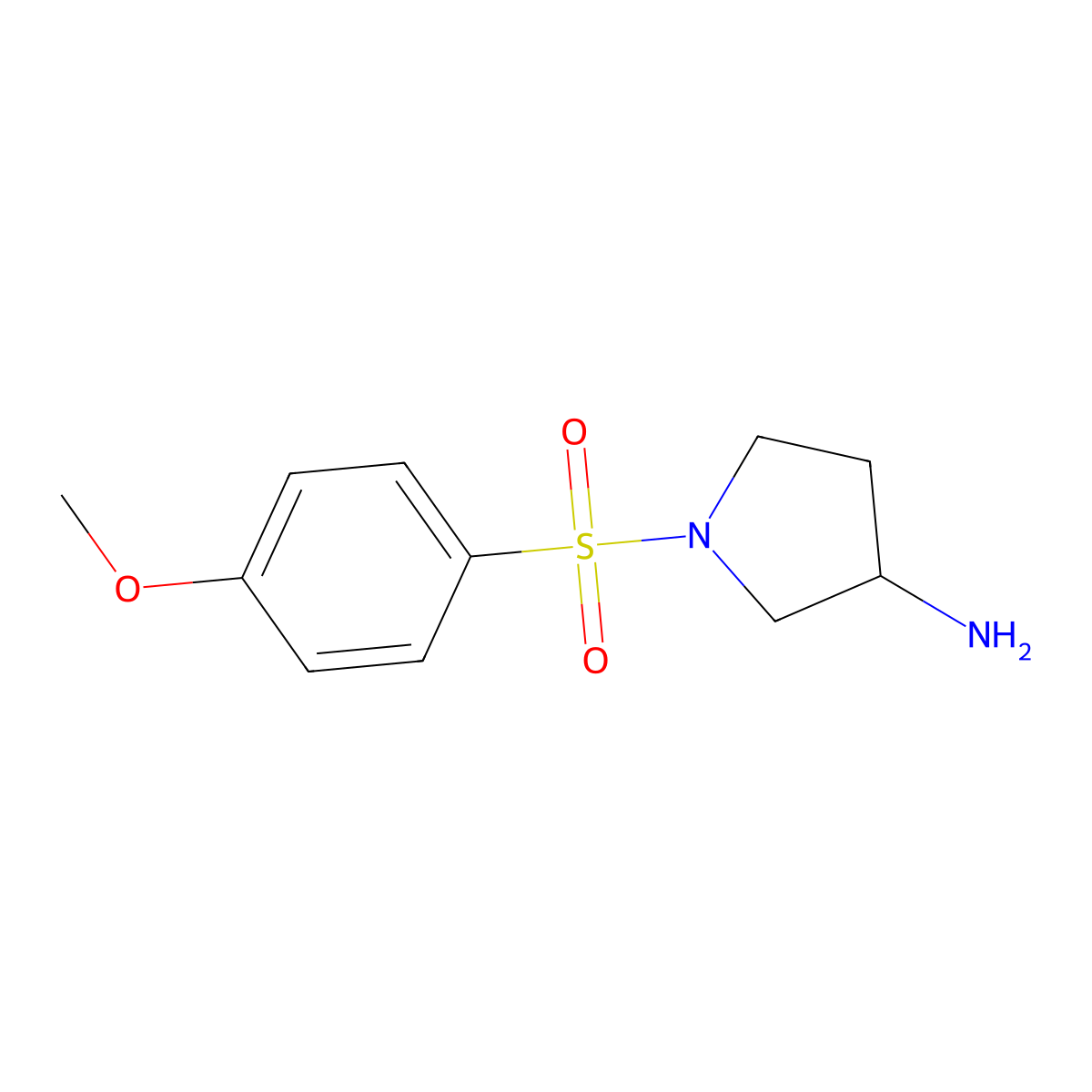 1-[(4-Methoxyphenyl)sulfonyl]pyrrolidin-3-amine molecular structure, CAS 1242905-93-6