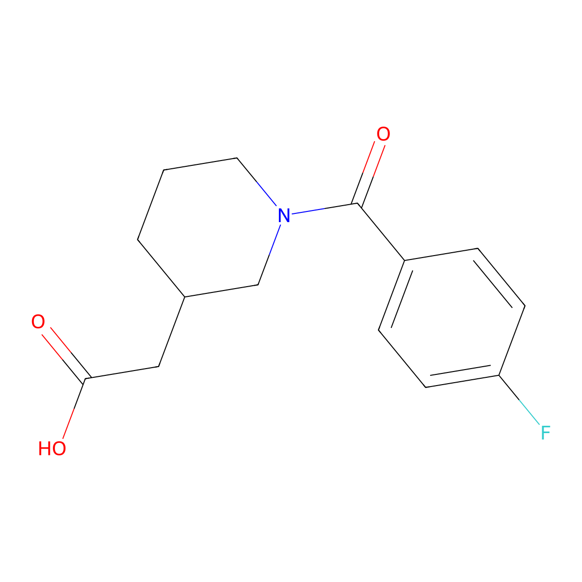 [1-(4-Fluorobenzoyl)piperidin-3-yl]acetic acid molecular structure, CAS 1242906-22-4