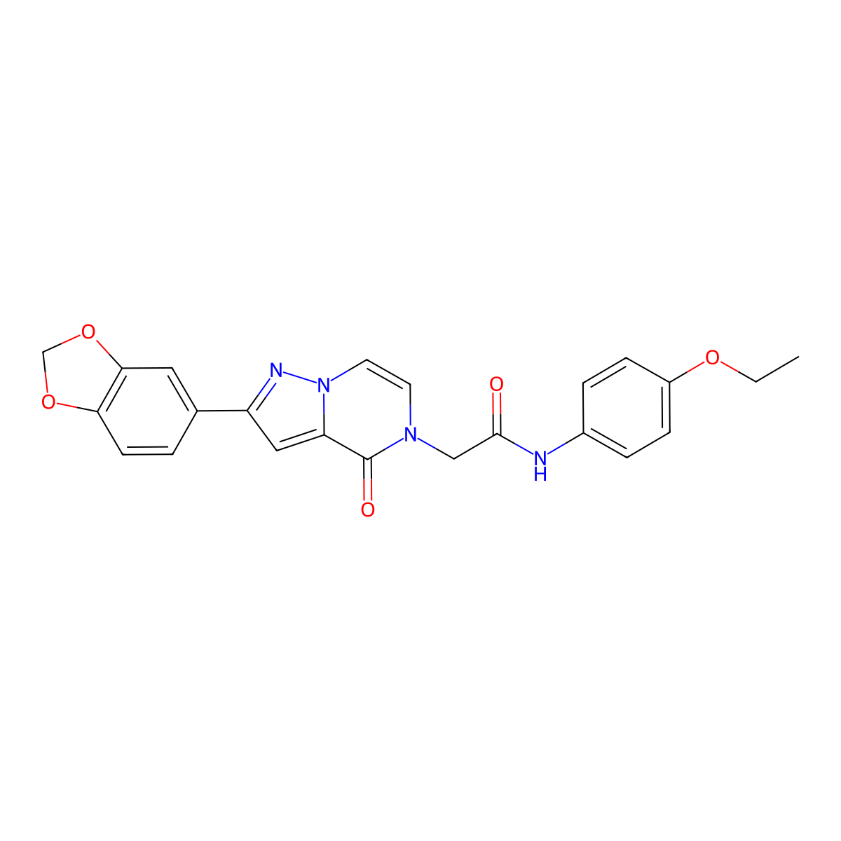 2-[2-(1,3-benzodioxol-5-yl)-4-oxopyrazolo[1,5-a]pyrazin-5(4H)-yl]-N-(4-ethoxyphenyl)acetamide molecular structure, CAS 1242906-28-0