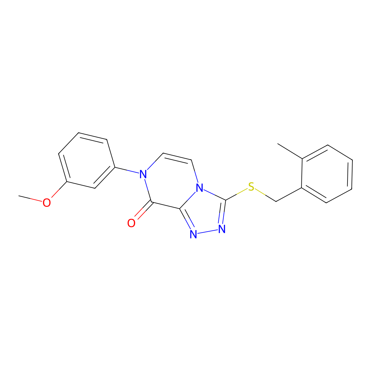 7-(3-methoxyphenyl)-3-[(2-methylbenzyl)thio][1,2,4]triazolo[4,3-a]pyrazin-8(7H)-one molecular structure, CAS 1242906-99-5