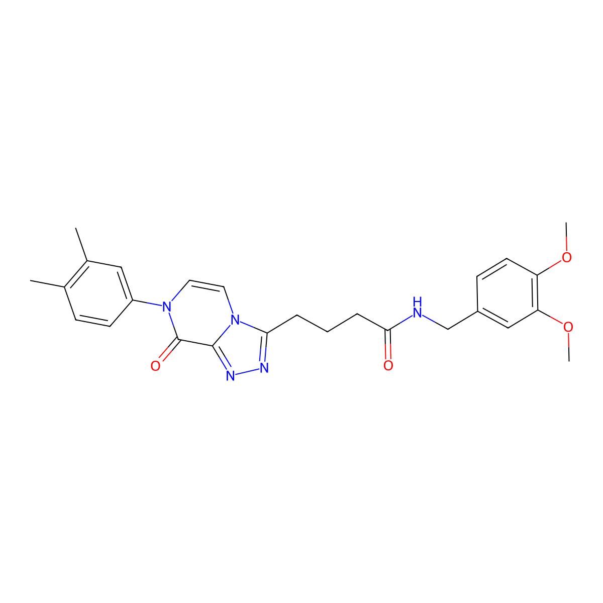 N-(3,4-dimethoxybenzyl)-4-[7-(3,4-dimethylphenyl)-8-oxo-7,8-dihydro[1,2,4]triazolo[4,3-a]pyrazin-3-yl]butanamide molecular structure, CAS 1242907-02-3