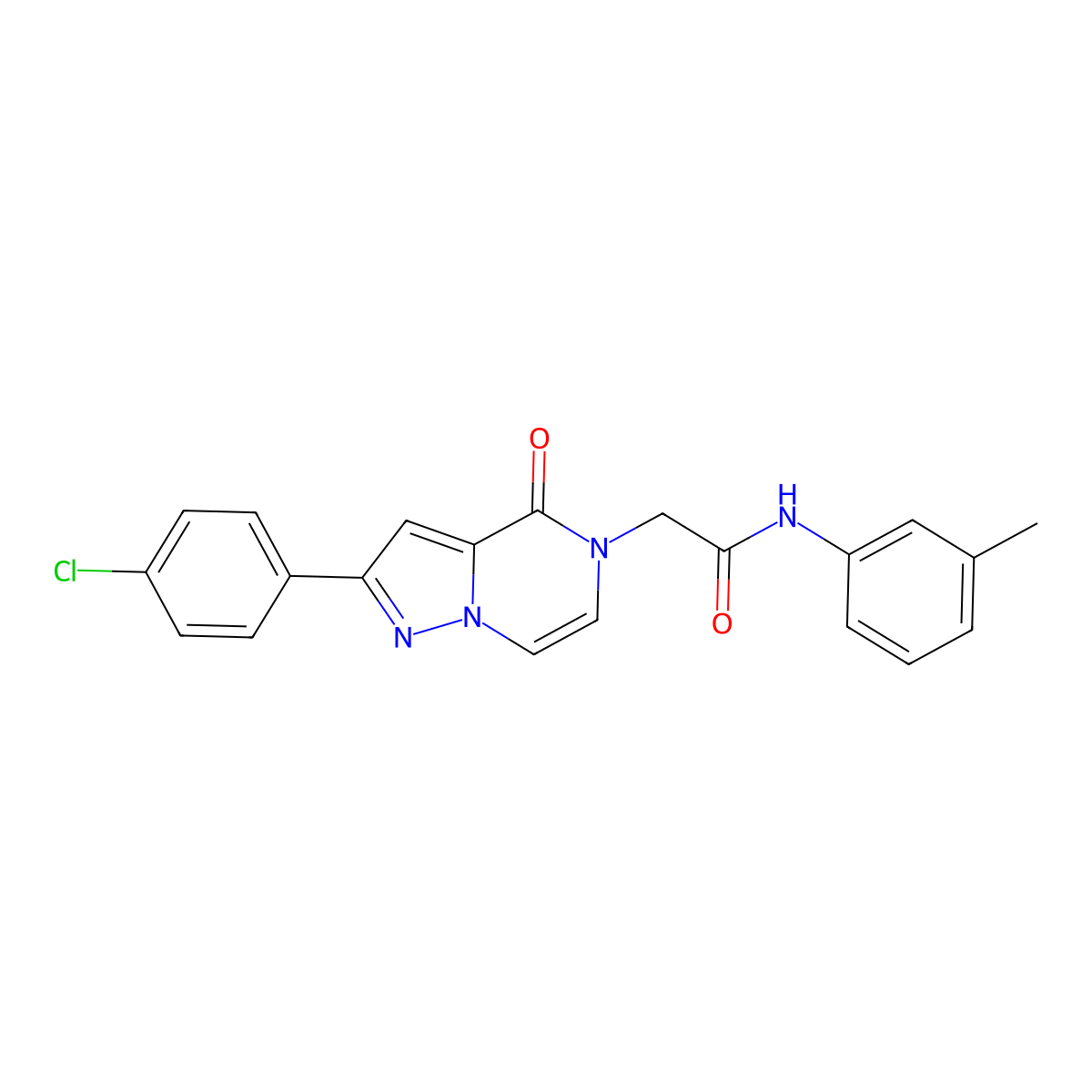 2-(2-(4-chlorophenyl)-4-oxopyrazolo[1,5-a]pyrazin-5(4H)-yl)-N-(m-tolyl)acetamide molecular structure, CAS 1242907-11-4