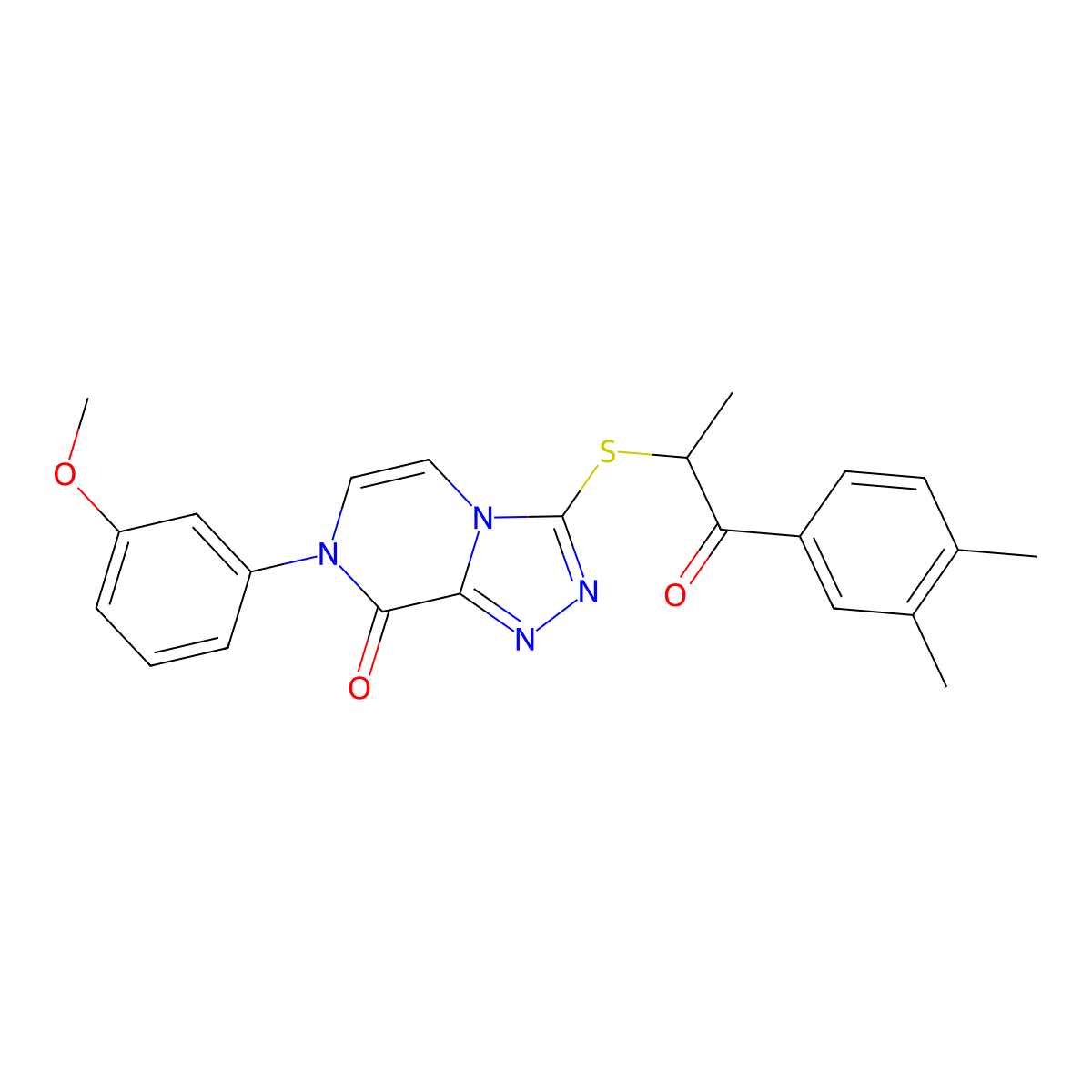 3-((1-(3,4-dimethylphenyl)-1-oxopropan-2-yl)thio)-7-(3-methoxyphenyl)-[1,2,4]triazolo[4,3-a]pyrazin-8(7H)-one molecular structure, CAS 1242907-26-1