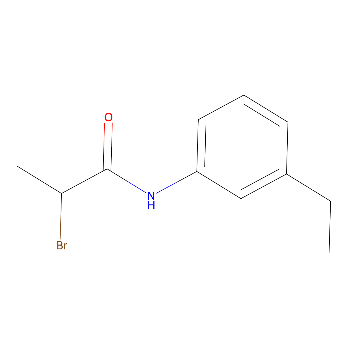2-bromo-N-(3-ethylphenyl)propanamide molecular structure, CAS 1242908-97-9