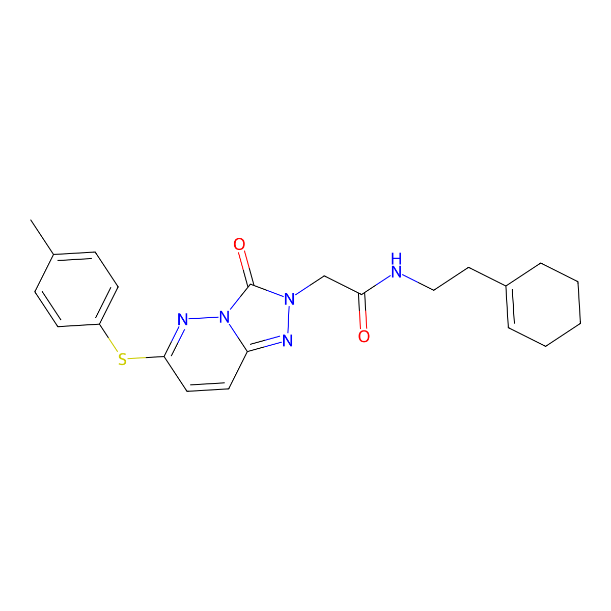 N-(2-(cyclohex-1-en-1-yl)ethyl)-2-(3-oxo-6-(p-tolylthio)-[1,2,4]triazolo[4,3-b]pyridazin-2(3H)-yl)acetamide molecular structure, CAS 1242909-41-6