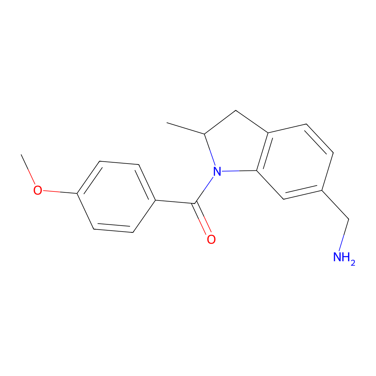 {[1-(4-Methoxybenzoyl)-2-methyl-2,3-dihydro-1H-indol-6-yl]methyl}amine molecular structure, CAS 1242910-27-5