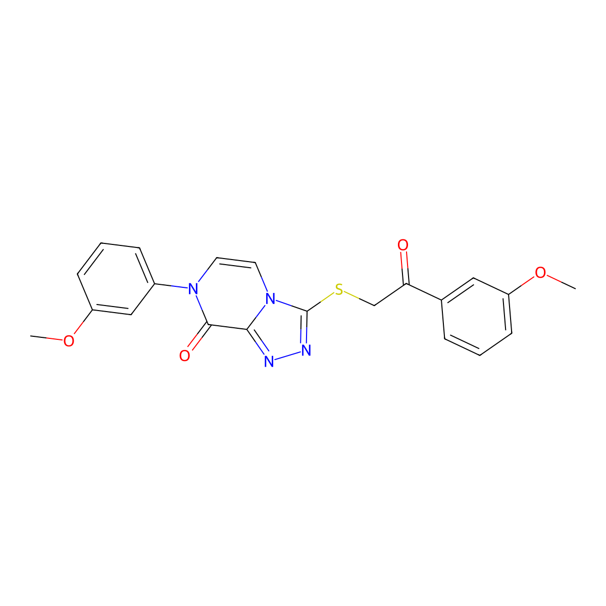 7-(3-methoxyphenyl)-3-((2-(3-methoxyphenyl)-2-oxoethyl)thio)-[1,2,4]triazolo[4,3-a]pyrazin-8(7H)-one molecular structure, CAS 1242911-31-4