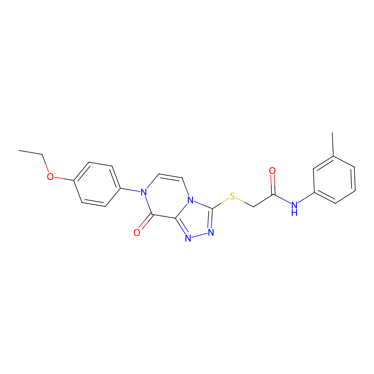 2-((7-(4-ethoxyphenyl)-8-oxo-7,8-dihydro-[1,2,4]triazolo[4,3-a]pyrazin-3-yl)thio)-N-(m-tolyl)acetamide molecular structure, CAS 1242911-60-9