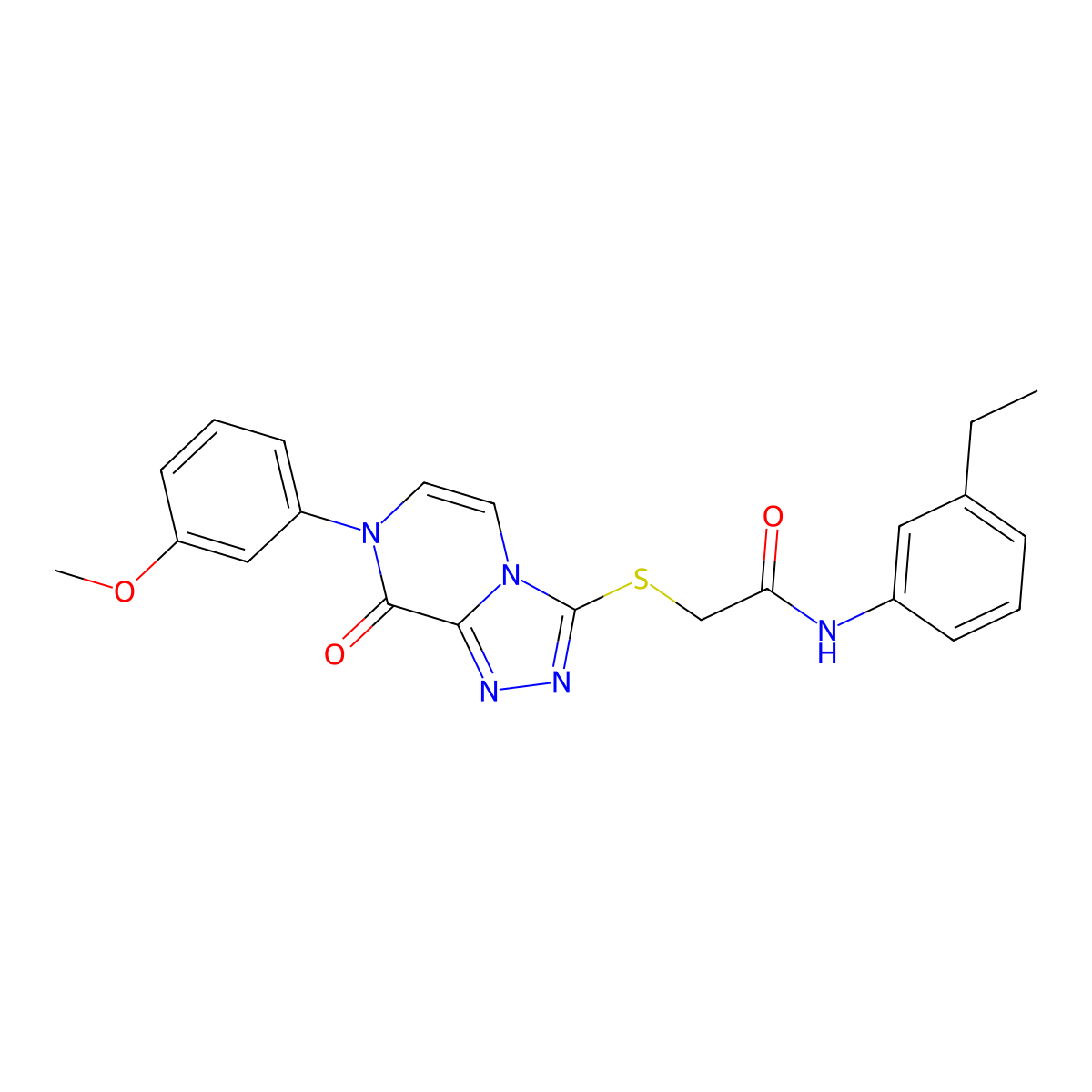 N-(3-ethylphenyl)-2-{[7-(3-methoxyphenyl)-8-oxo-7H,8H-[1,2,4]triazolo[4,3-a]pyrazin-3-yl]sulfanyl}acetamide molecular structure, CAS 1242911-66-5