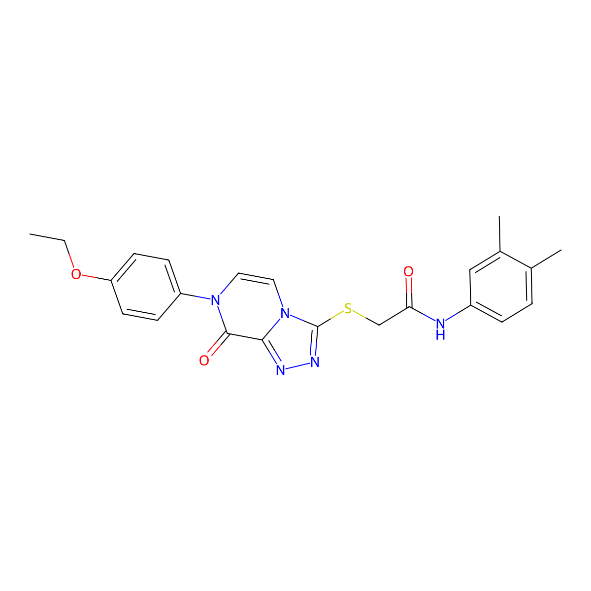 N-(3,4-dimethylphenyl)-2-{[7-(4-ethoxyphenyl)-8-oxo-7H,8H-[1,2,4]triazolo[4,3-a]pyrazin-3-yl]sulfanyl}acetamide molecular structure, CAS 1242912-06-6