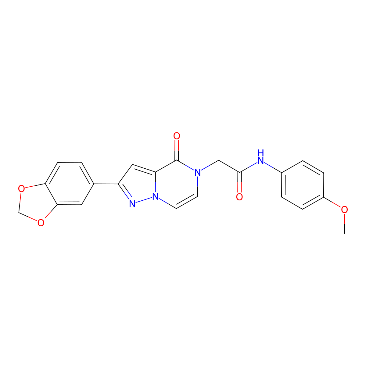 2-[2-(1,3-benzodioxol-5-yl)-4-oxopyrazolo[1,5-a]pyrazin-5(4H)-yl]-N-(4-methoxyphenyl)acetamide molecular structure, CAS 1242912-30-6