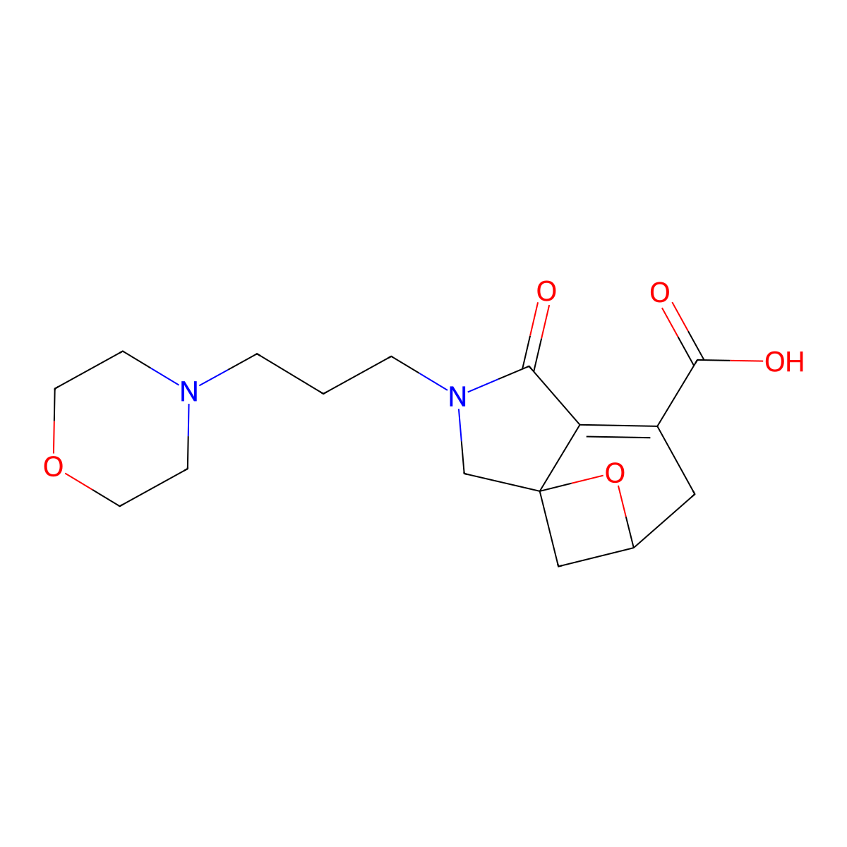 2-(3-Morpholin-4-ylpropyl)-1-oxo-1,2,3,4,5,6-hexahydro-3a,5-epoxyisoindole-7-carboxylic acid molecular structure, CAS 1242912-32-8