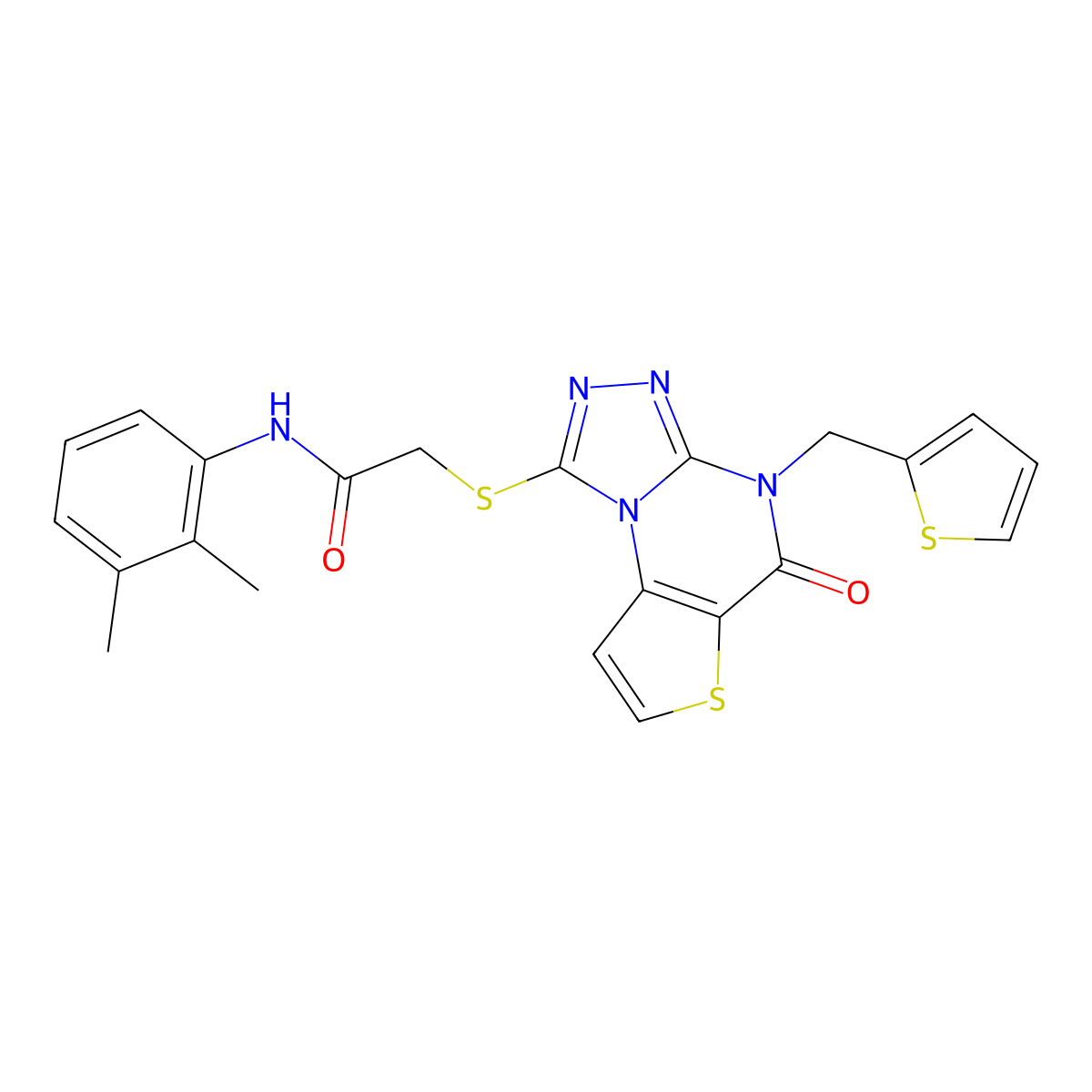 N-(2,3-dimethylphenyl)-2-({7-oxo-8-[(thiophen-2-yl)methyl]-5-thia-1,8,10,11-tetraazatricyclo[7.3.0.0^{2,6}]dodeca-2(6),3,9,11-tetraen-12-yl}sulfanyl)acetamide molecular structure, CAS 1242913-12-7