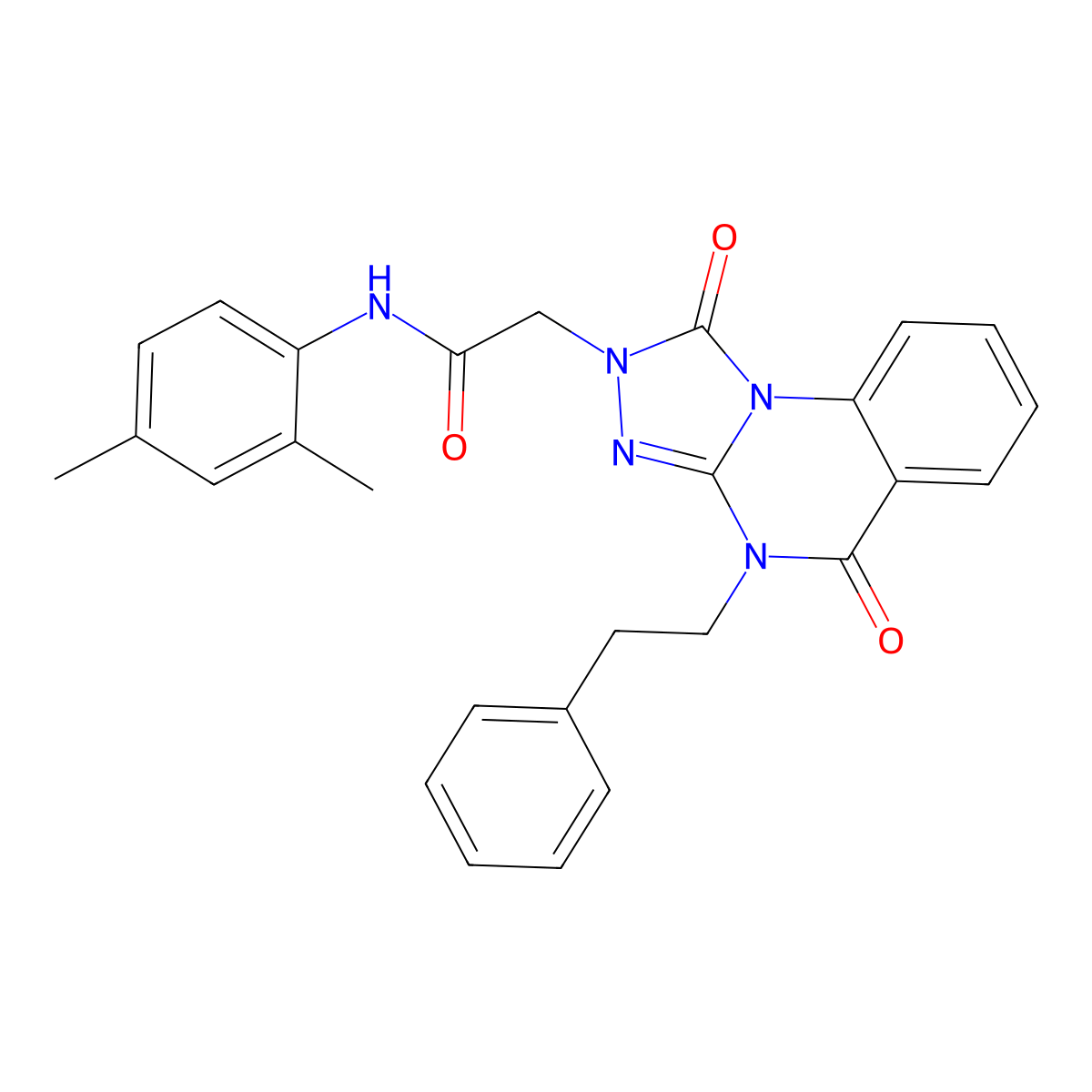 N-(2,4-dimethylphenyl)-2-(1,5-dioxo-4-phenethyl-4,5-dihydro-[1,2,4]triazolo[4,3-a]quinazolin-2(1H)-yl)acetamide molecular structure, CAS 1242913-29-6