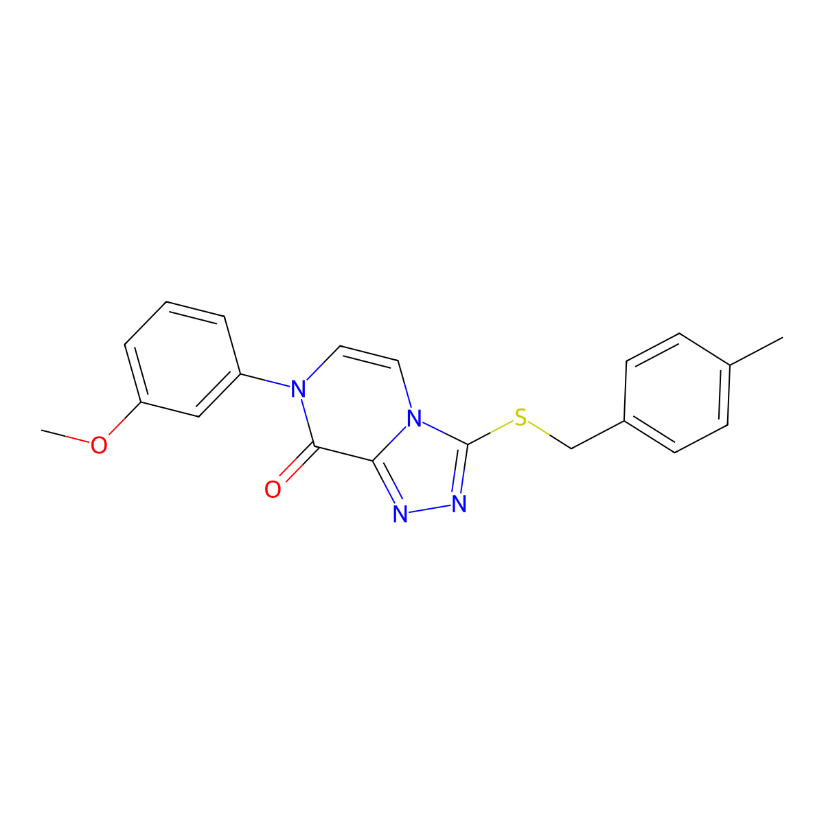 7-(3-methoxyphenyl)-3-[(4-methylbenzyl)thio][1,2,4]triazolo[4,3-a]pyrazin-8(7H)-one molecular structure, CAS 1242914-46-0