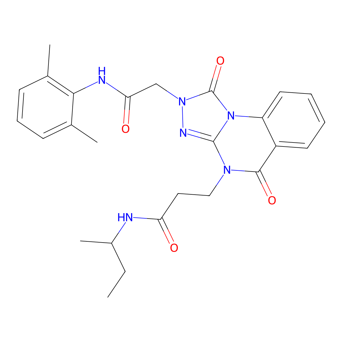N-(sec-butyl)-3-(2-(2-((2,6-dimethylphenyl)amino)-2-oxoethyl)-1,5-dioxo-1,2-dihydro-[1,2,4]triazolo[4,3-a]quinazolin-4(5H)-yl)propanamide molecular structure, CAS 1242914-57-3