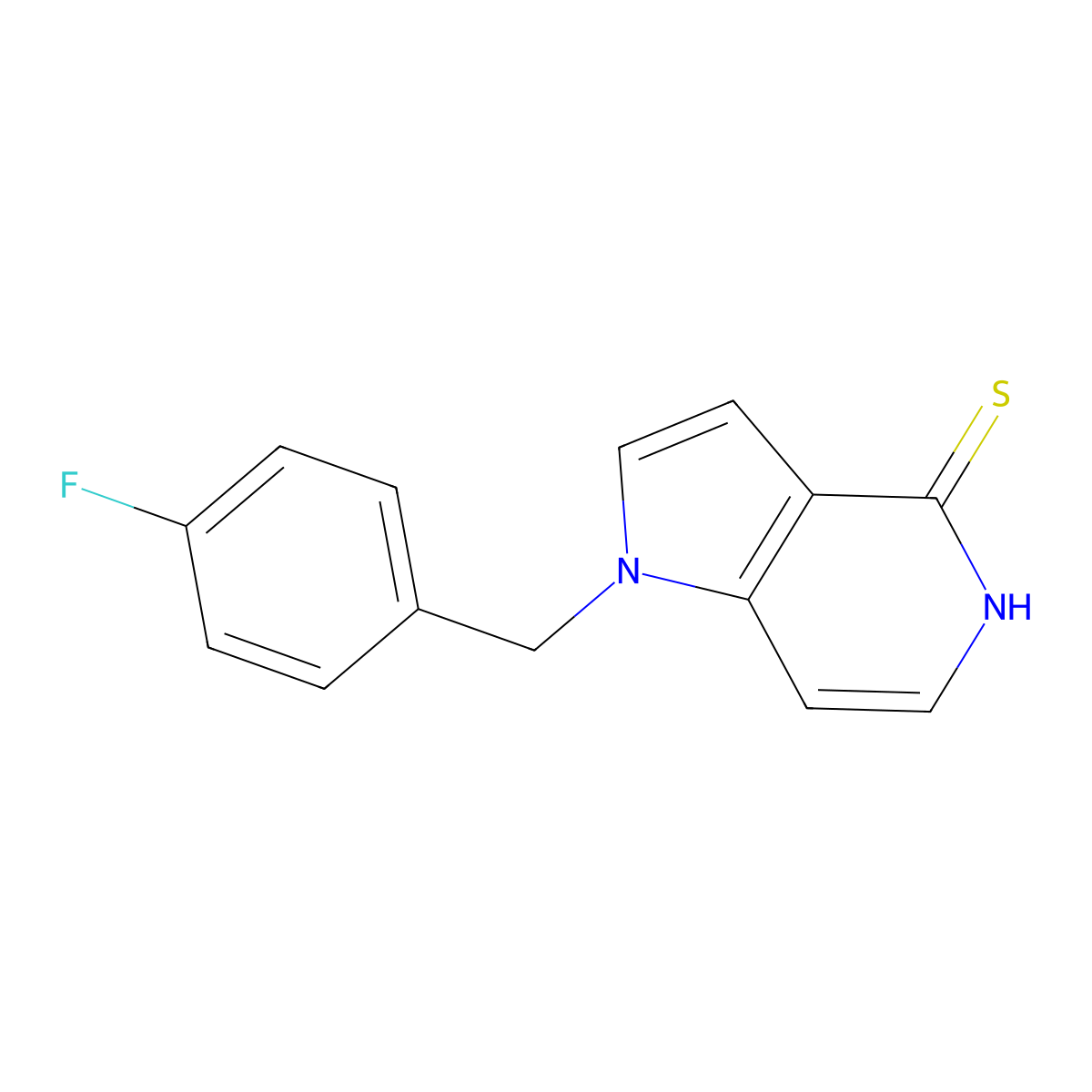 1-(4-Fluorobenzyl)-1,5-dihydro-4H-pyrrolo[3,2-c]pyridine-4-thione molecular structure, CAS 1242915-30-5