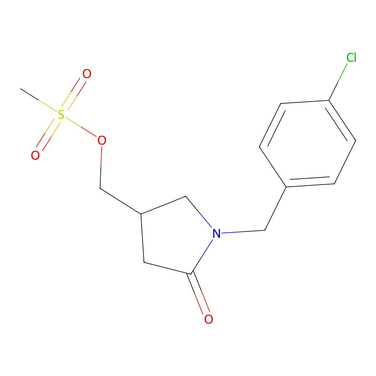 [1-(4-Chlorobenzyl)-5-oxopyrrolidin-3-yl]methyl methanesulfonate molecular structure, CAS 1242916-13-7