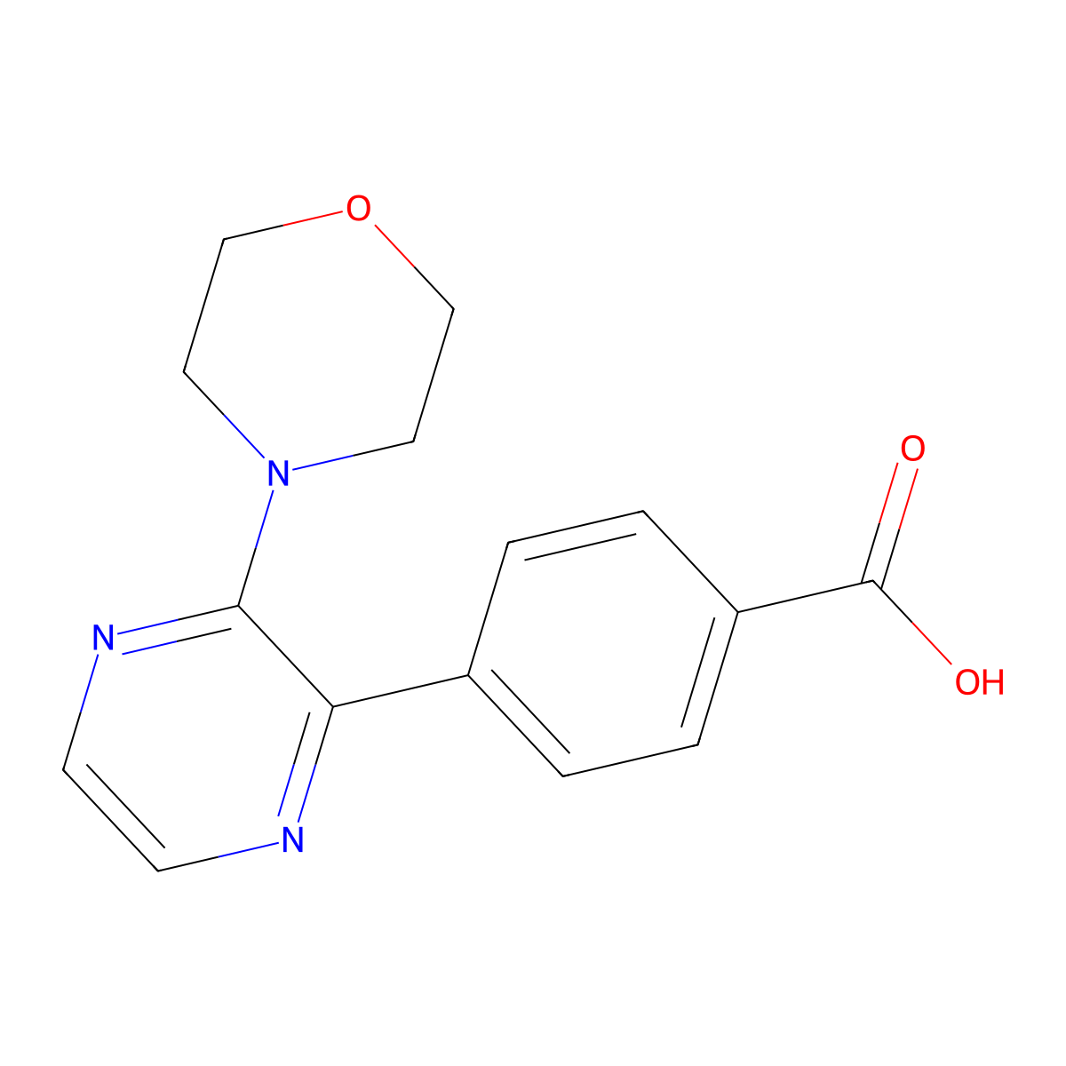 4-(3-Morpholin-4-ylpyrazin-2-yl)benzoic acid molecular structure, CAS 1242919-43-2