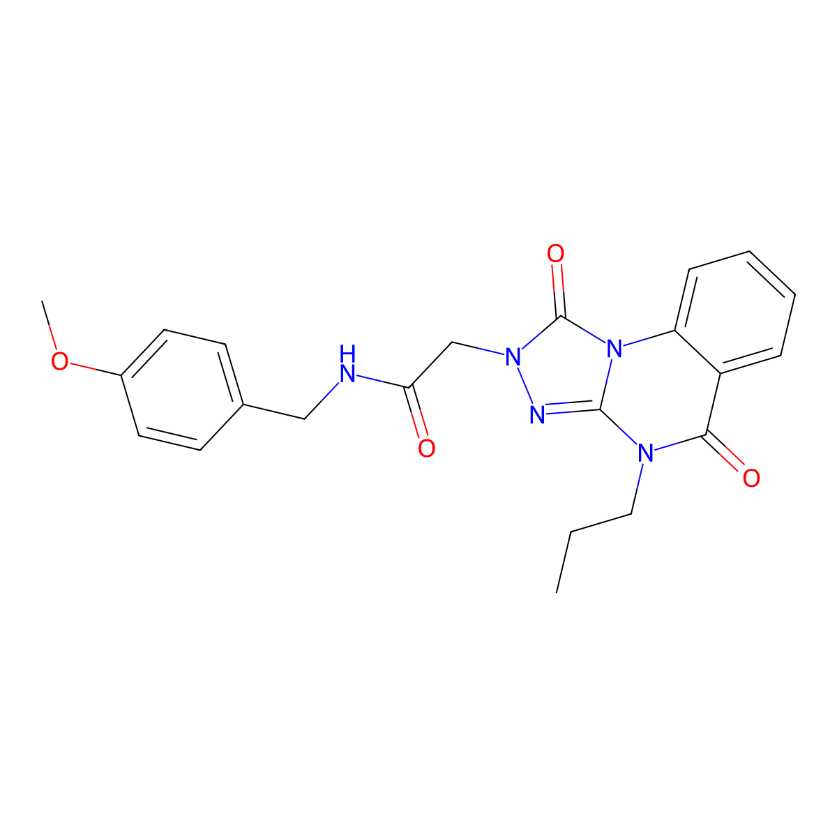 2-{1,5-dioxo-4-propyl-1H,2H,4H,5H-[1,2,4]triazolo[4,3-a]quinazolin-2-yl}-N-[(4-methoxyphenyl)methyl]acetamide molecular structure, CAS 1242924-50-0